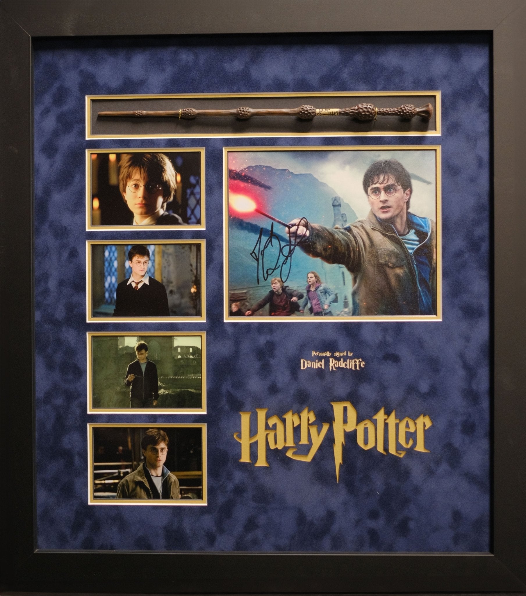 Harry potter signed photo and wand by Daniel Radcliffe - Memorabilia Framers Shop